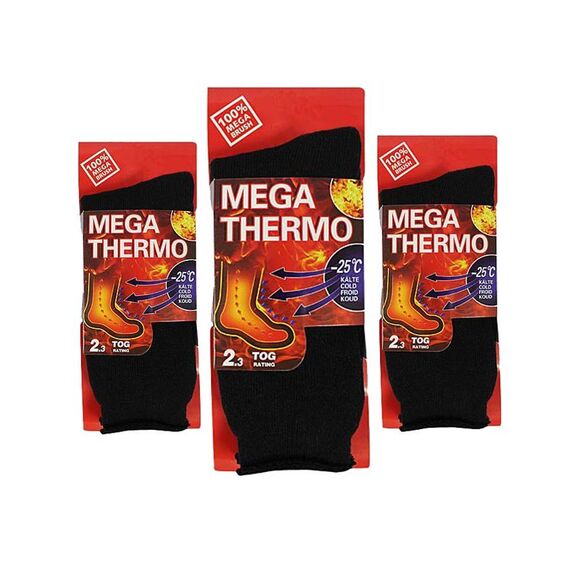 Luxury Divas Men's Black 3 Pack Mega Thermal Insulated Socks - Picture 1 of 4